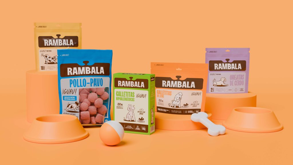 Rebranding y packaging de Rambala, alimento para mascotas