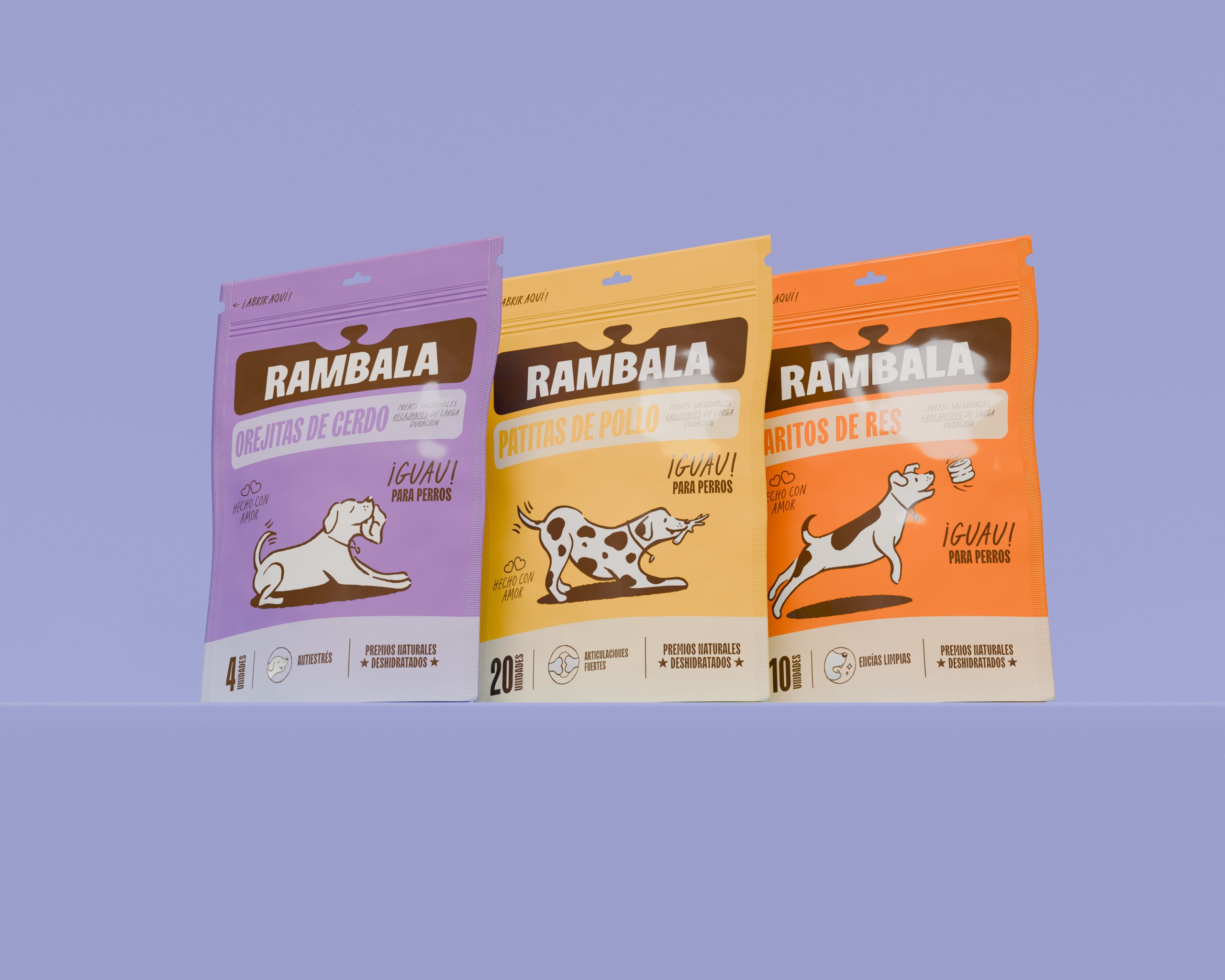 Rebranding y packaging de Rambala, alimento para mascotas